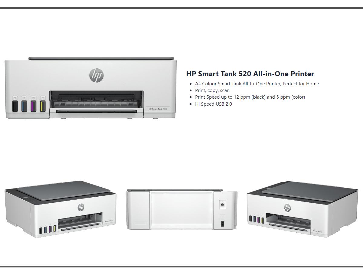 HP Smart Tank 520 All-in-One Ink Tank Printer (Print, Scan, Copy)